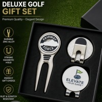Outil de réparation de divots de golf et marqueur de balle 25 mm, outil de réparation de divots de golf vierge pliable avec manche en métal aluminium, accessoires de golf multicolores