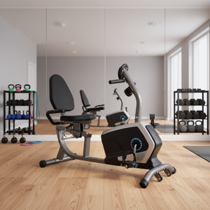 Vélo <span class=keywords><strong>elliptique</strong></span> à résistance magnétique de qualité supérieure - Appareil de cardio-training stable pour la maison avec écran LCD intelligent pour brûler les graisses - Product Image 1