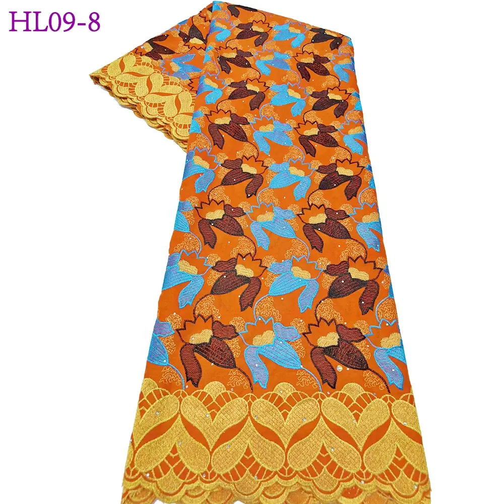 HL09 — tissu africain en dentelle de coton, Voile suisse, longueur 5yards, nouvelle collection 2020 populaire