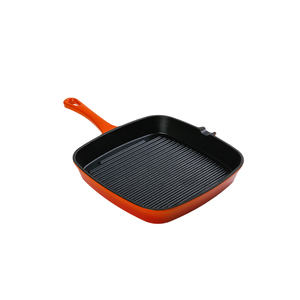 Nouvelle cuisinière <span class=keywords><strong>émaillée</strong></span> en <span class=keywords><strong>fonte</strong></span> compatible avec induction avec Steak rayé casseroles épaisses non revêtues casserole antiadhésive poêle à frire - Product Image 2