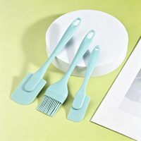 Ensemble de spatules et pinceaux à pâtisserie en silicone antiadhésif de qualité alimentaire, 3 pièces, avec mini-racloir détachable pour la pâtisserie, la cuisine et l'utilisation en cuisine