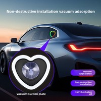 Lumière triangulaire en forme de cœur pour fenêtre de voiture, application à changement de couleur avec port USB 5V 2W