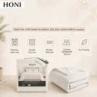 Ensemble de literie HONI avec logo personnalisé, en coton pur, lit double, style luxueux, couvre-lit moelleux pour un usage domestique