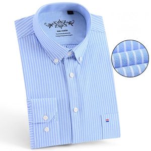 Vendita diretta camicie <span class=keywords><strong>Oxford</strong></span> a righe Casual a maniche lunghe <span class=keywords><strong>Slim</strong></span> <span class=keywords><strong>Fit</strong></span> da uomo - Product Image 3
