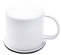 Logo personnalisé de haute qualité imprimable 12Oz sublimation blanche petite tasse de camping en émail avec poignée