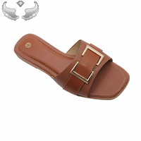 Sandales et pantoufles plates pour femmes, respirantes, à bout ouvert, élégantes et de haute qualité, pour l'extérieur, vente en gros, stock prêt à expédier
