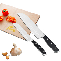 Ensemble de couteaux classique forgés et Triple rivets, manche de couteaux, cuisine Chef Santoku 2 pièces