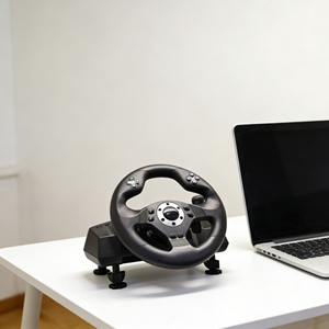 Volant de course USB compatible avec transmission directe d'usine, en matériau ABS et avec retour de force fluide pour une sensation de course réaliste - Product Image 3