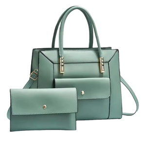 Women's new PU two-piece suit handbag wallet <b>set</b> casual handbag <b>large</b>-capacity logo pattern polyester lining ODM handbag - Product Image 1