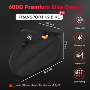 <span class=keywords><strong>Housse</strong></span> de vélo pour le transport de 2 vélos sur la <span class=keywords><strong>voiture</strong></span> <span class=keywords><strong>Porte</strong></span>-vélo arrière Transport Heavy Duty Waterproof 600D Oxford Bicycle Rack Covers - Product Image 2