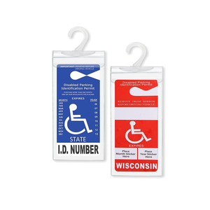 Soporte protector de placa de permiso de Discapacidad-Funda protectora de placa de estacionamiento para <span class=keywords><strong>discapacitados</strong></span> con gancho grande - Product Image 2
