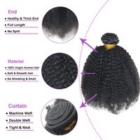 Extensions de cheveux humains bouclés afro 4B 4C de 10, 12 et 14 pouces, non traités, alignés aux cuticules, tissage de cheveux vierges