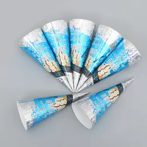 Ice cream cone packaging supplier aluminum foil Ice cream paper cone sleeves ice cream cups with personal logo