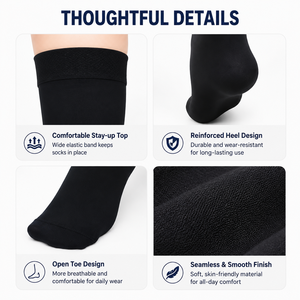 <span class=keywords><strong>Chaussettes</strong></span> de compression montantes, très élastiques et respirantes, pour le voyage, le bureau, le sport et le quotidien – Personnalisation OEM disponible - Product Image 4