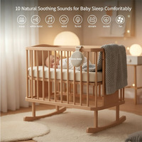 Machine à bruit blanc portable pour bébé avec capteur de pleurs, minuterie de sommeil, LED RGB, rechargeable par USB, verrouillage enfant, en ABS