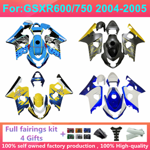 NOUVEAU Kit de carénage complet ABS pour moto compatible avec GSXR600 GSXR750 Gsx600r Gsx750r <span class=keywords><strong>GSXR</strong></span> 600 <span class=keywords><strong>750</strong></span> 2004 <span class=keywords><strong>2005</strong></span> 04 05 K4 Kits de carénages Zxmt - Product Image 4