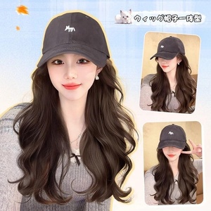 วิกผมยาวหยิกแบบติดหมวกสำหรับผู้หญิง <span class=keywords><strong>IFLY</strong></span> ผมธรรมชาติ ใช้งานง่าย ระบายอากาศได้ดี ยกกระชับใบหน้า ทนความร้อน เหมาะสำหรับฤดูใบไม้ผลิและฤดูร้อน - Product Image 2