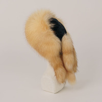 Chapeau en fourrure de renard doré de l'île de la fourrure, méga duveteux, en peluche, pour femmes, mode NAFA, hiver