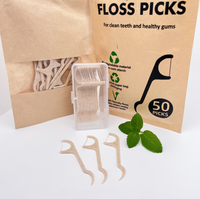 Fil dentaire compostable zéro déchet au charbon de bambou, doux et lisse, pour nettoyer la saleté interdentaire, pour usage quotidien à domicile, nouveau lancement