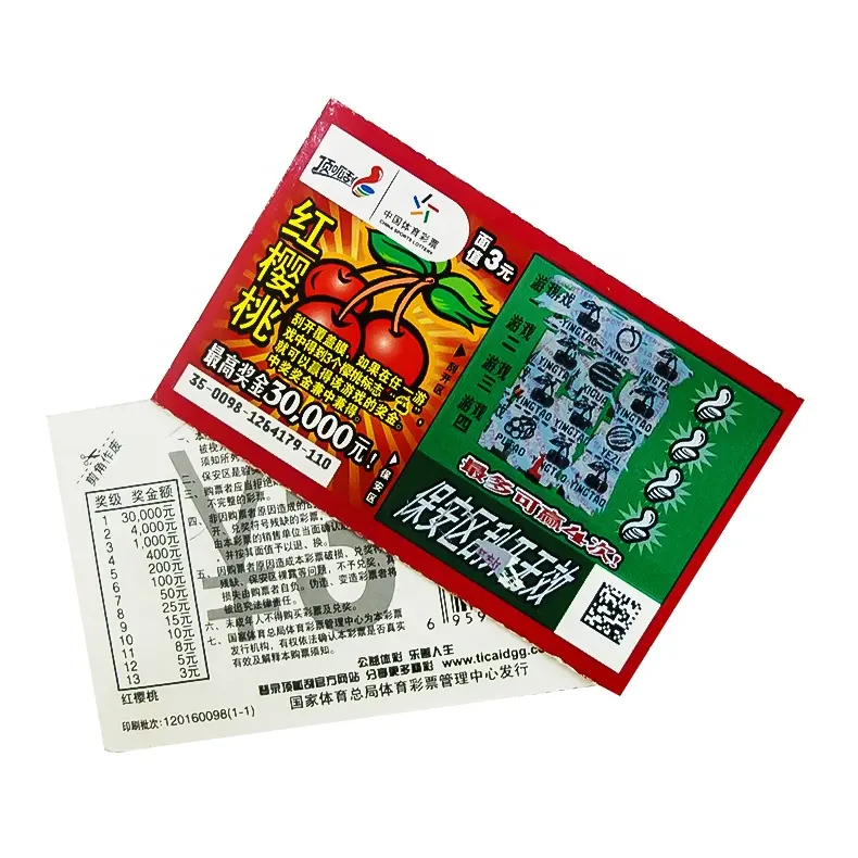 Classical Lucky Number Lottery Ticket Lucky Card Scratch off Lottery Tickets & Paper Lottery Scracth Card