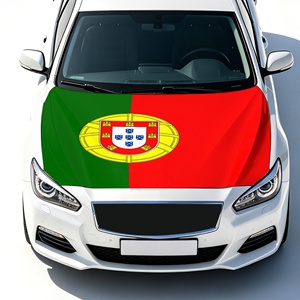 Funda para Capó de Coche con Bandera de Portugal de 4x5 pies, Impresión Personalizada, Bandera Elástica de Spandex para Capó de Auto, para Partidos de Fútbol y Desfiles - Product Image 1