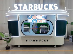 Mobile Food Truck with LED Strip & Awning, Outdoor Street Vending Cart for Fast Food Coffee Ice Cream - Product Image 3