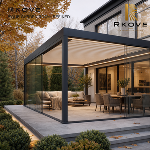 Pérgola de Aluminio Premium Adosada con Techo de Lamas Ajustables y Diseño de Una Sola Sección para Jardín Residencial - Product Image 3
