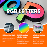 Lettres lumineuses LED RGB personnalisées pour fêtes, enseignes décoratives d'événements extérieurs, lettres lumineuses décoratives