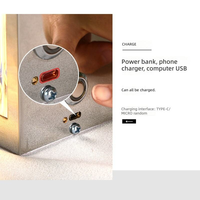 Boîte à lumière LED en acrylique texturé cannelé, alimentée par USB, en acier inoxydable, pour comptoir publicitaire lumineux