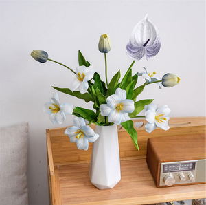 Flores Artificiales de <span class=keywords><strong>Tulipán</strong></span> de PU, Estilo INS, Fabricante, Planta Verde, Venta al por Mayor, Decoración para Bodas, Eventos, Fiestas, Manualidades, Nuevo Producto - Product Image 4