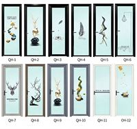Portes en verre artistiques pour salles de bain et cuisines : Portes en verre trempé à double vitrage en alliage titane-magnésium de style chinois