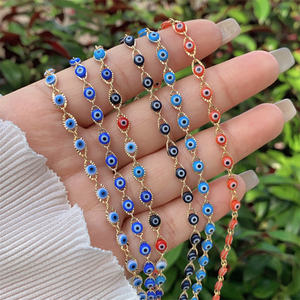 18k गोल्ड डैविल की आंख हार और ब्रेसलेट का सेट, मूल नया उत्पाद दैनिक पहनने और उपहार देने के लिए उपयुक्त - Product Image 3