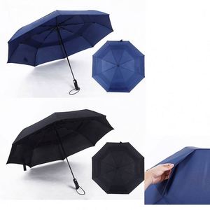 <b>Large</b> Windproof Double Canopy 10 Durable Ribs Strong <b>Frame</b> Auto Open Close Handle Compact Waterproof Umbrella Gift - Product Image 1
