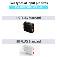 Charger Dinding USB C Dual Port GaN 65W dengan Adaptor PD, Colokan EU & US, dan Kabel Micro USB untuk Pengisian Cepat Laptop, Ponsel, dan Tablet