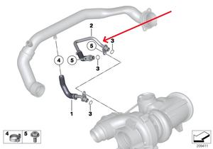 Tuyau d'eau pour <span class=keywords><strong>moteur</strong></span> <span class=keywords><strong>de</strong></span> voiture BMW Série 7 Série 3 Série 6 Série 5 Series-F07 E82 E88 E90 11537583903 - Product Image 6