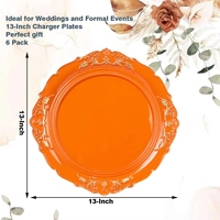 Assiettes de Présentation Jetables en Plastique Écologiques Style Vintage Européen – 100 Pièces – Napperons de Table Élégants 11/13/14 Pouces pour Mariage