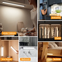 Lampu Sensor Gerak Lampu Malam LED Nirkabel Lampu Malam USB Isi Ulang Lampu Lemari Kabinet Lampu Bawah Kabinet untuk Dapur Led