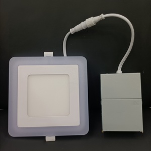 Hot bán 6inch 12W + 8W 3cct Led Vuông mỏng Bảng điều chỉnh trần ánh sáng màu xanh + trắng Chế độ 3 chế độ được chuyển bất kỳ thời gian ETL ES 3000k4000k5000k - Product Image 6