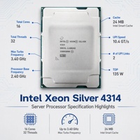 Nouveau processeur Xeon CPU 4309Y/4310/4314/4316/5315Y/5317/5318Y/5320/6330 2.0GHz 12nm pour serveur informatique 2288H V6 5288