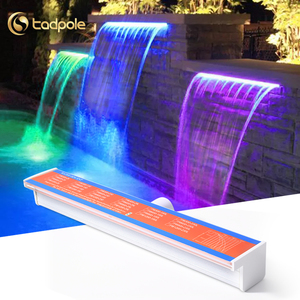 Fontana a Cascata Moderna per Piscina, Decorazione Paesaggistica da Esterno, Montaggio a Parete per Piscine - Product Image 1
