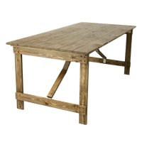 Table de ferme pliante à motif chevron pour événements de mariage, table de banquet rustique en bois pour locations de fêtes en plein air