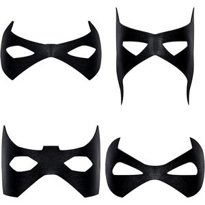 SINSEN 4 Piezas Máscara de Ojos de Murciélago Negra de Cuero para Media Cara, Disfraz de Superhéroe, Accesorio para Fiesta de Halloween, Unisex - Product Image 1