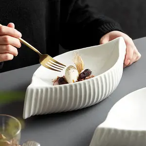 Assiette en pierre de porcelaine créative plats traiteur vaisselle Vajilla traiteur événements restaurant assiette en céramique apéritifs