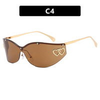 Lunettes de soleil vintage minimalistes sans monture, à bords coupés, élégantes, style européen, lunettes de soleil tendance