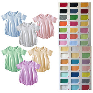 Combinaison bébé personnalisée à broderie sudiste, en coton peigné, manches courtes, col Peter Pan, barboteuse pour bébé fille - Product Image 2