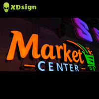 Enseignes électroniques LED personnalisées XDsign, alphabet acrylique 3D, éclairage frontal et arrière, néon publicitaire, télécommande, décoration