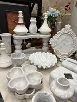 Bandeja de Mármol Calacatta Viola Pulido Tallado Estilo Barroco, Plato de Piedra para Joyas, Soporte para Jabón, Decoración de Baño, Regalo de Lujo