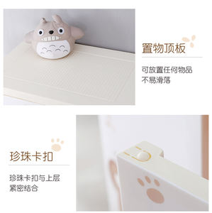 خزانة ملابس للأطفال من طبقتين بها 57 قطعة وهي مقسمة إلى قطعتين لغرف نوم الأطفال ومخصصة لتنظيم الملابس والملابس معلقة بالإضافة إلى خزانة ملابس معلقة للتخزين - Product Image 6