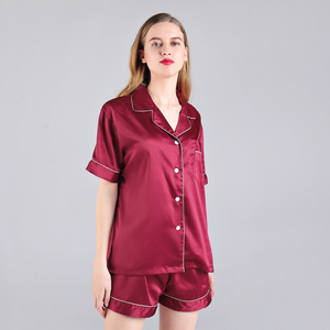 FUNG 3034 estivi tinta unita tute pigiami indumenti da notte vestiti da donna per la casa monopetto donna 2 pezzi - Product Image 5