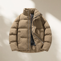 Veste d'hiver décontractée pour homme grande taille, col montant, chaude et respirante, avec fermeture éclair, personnalisable avec logo, vente en gros